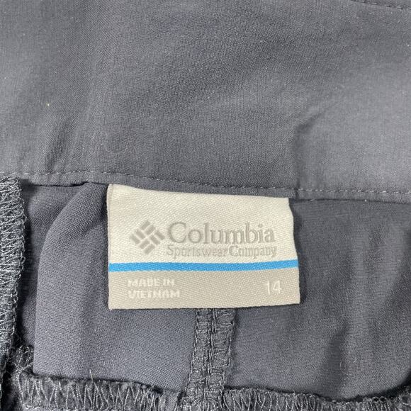 Columbia Shorts Womens 14 Nylon Hiking Ripstop Stretch Outdoors Capris Blue Gray - Picture 2 of 13